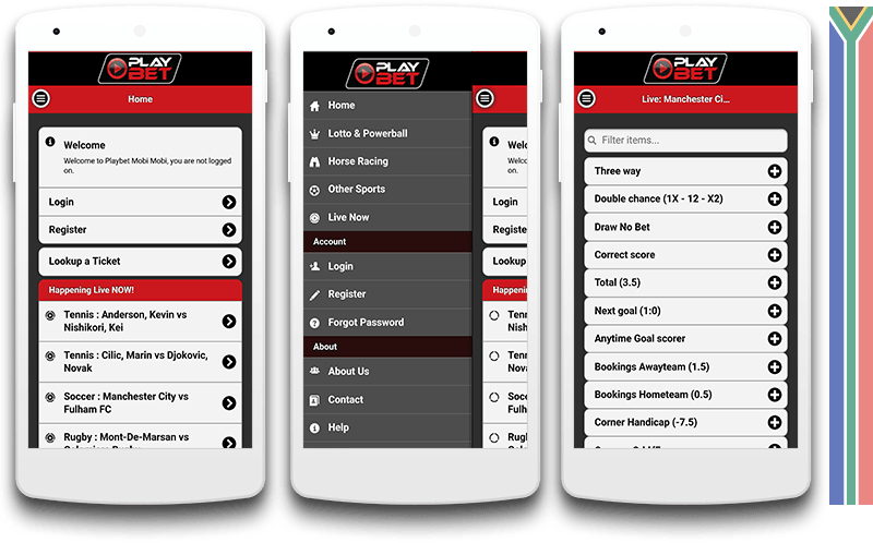 Playbet mobile view